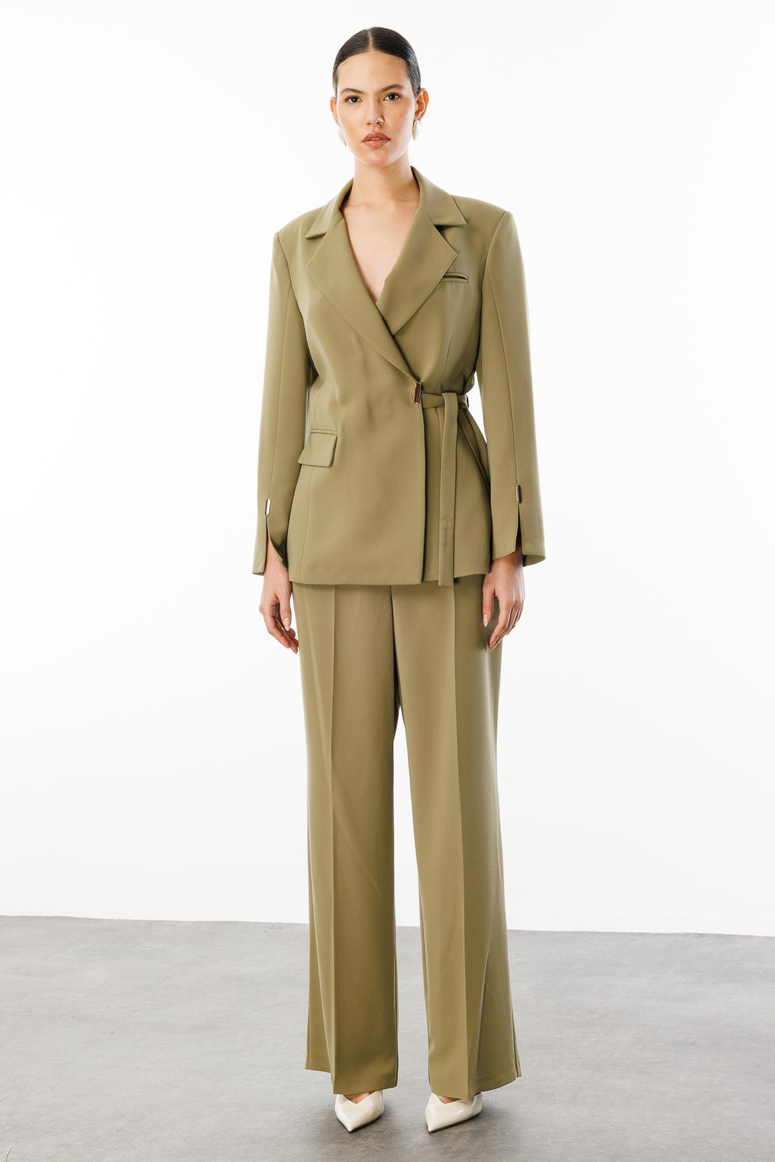 Kruvaze Ceketli Takım YEŞİL