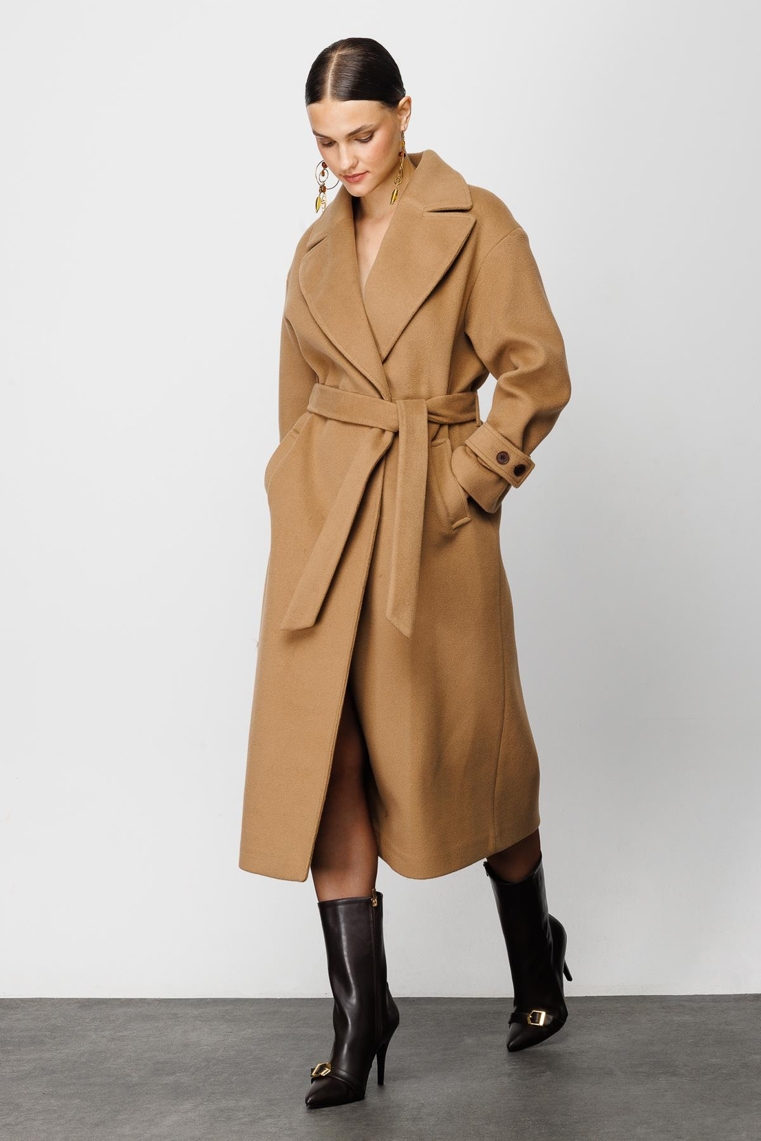 KRUVAZE YAKA KAŞE KABAN CAMEL