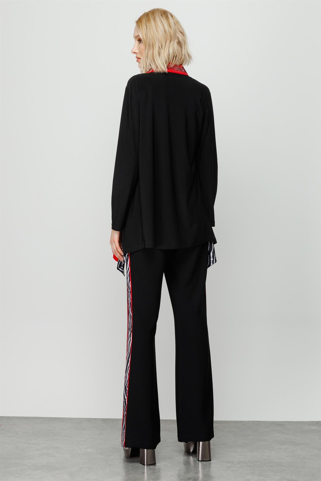 Nefeli Zebra Desen Tunik-Pantolon Takım