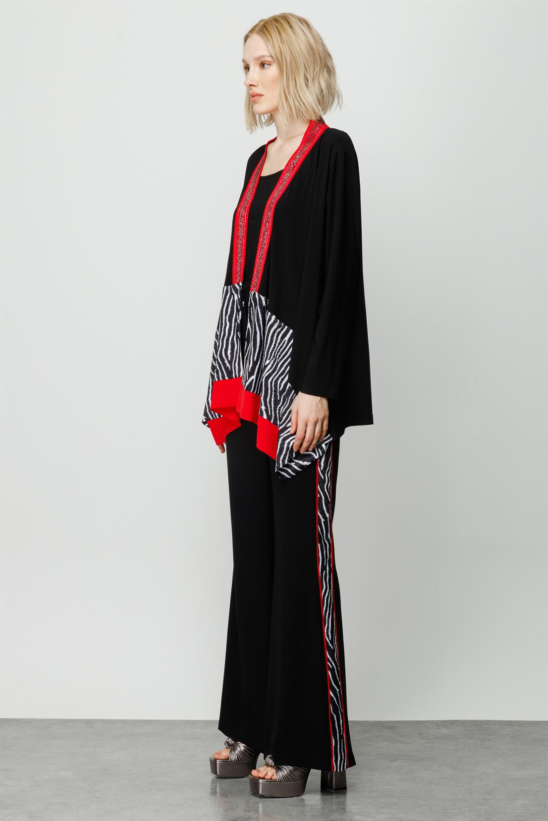 Nefeli Zebra Desen Tunik-Pantolon Takım