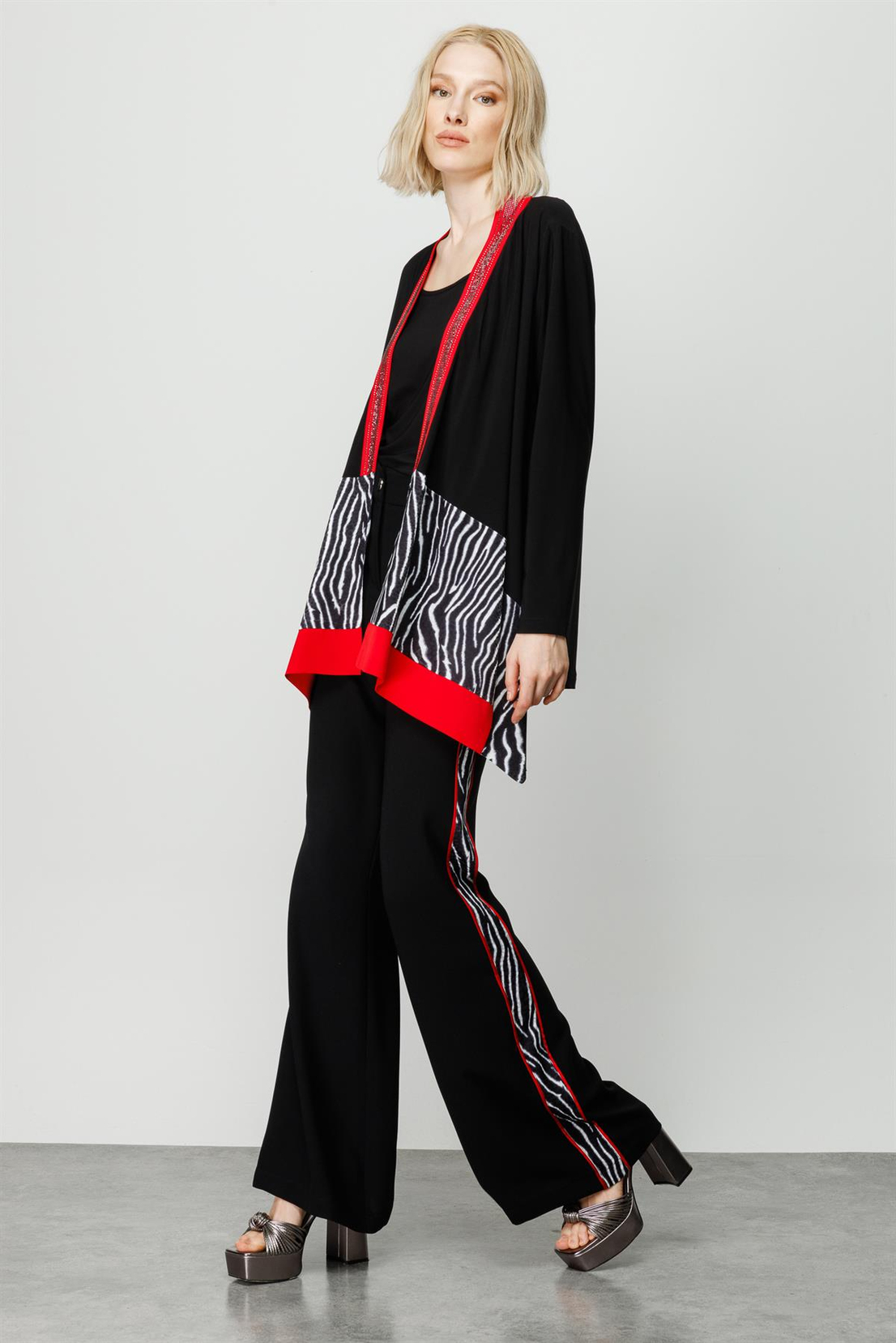 Nefeli Zebra Desen Tunik-Pantolon Takım
