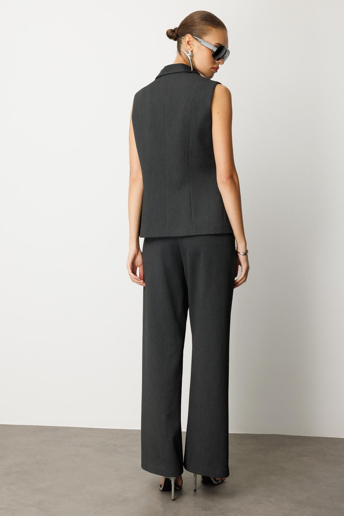 Önden Yırtmaçlı Pantolon ANTRASİT