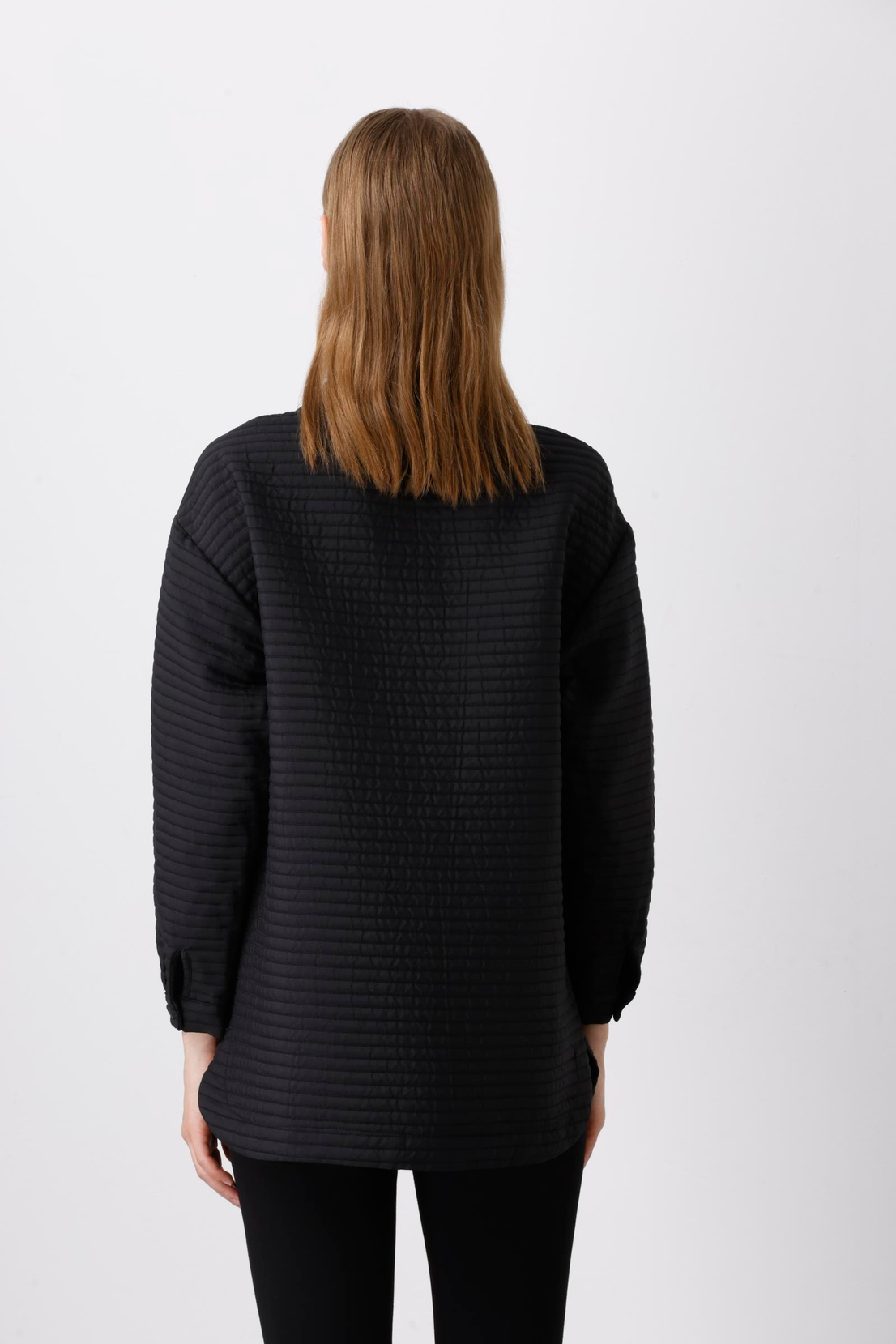 Oversize Kapitone Siyah Tunik