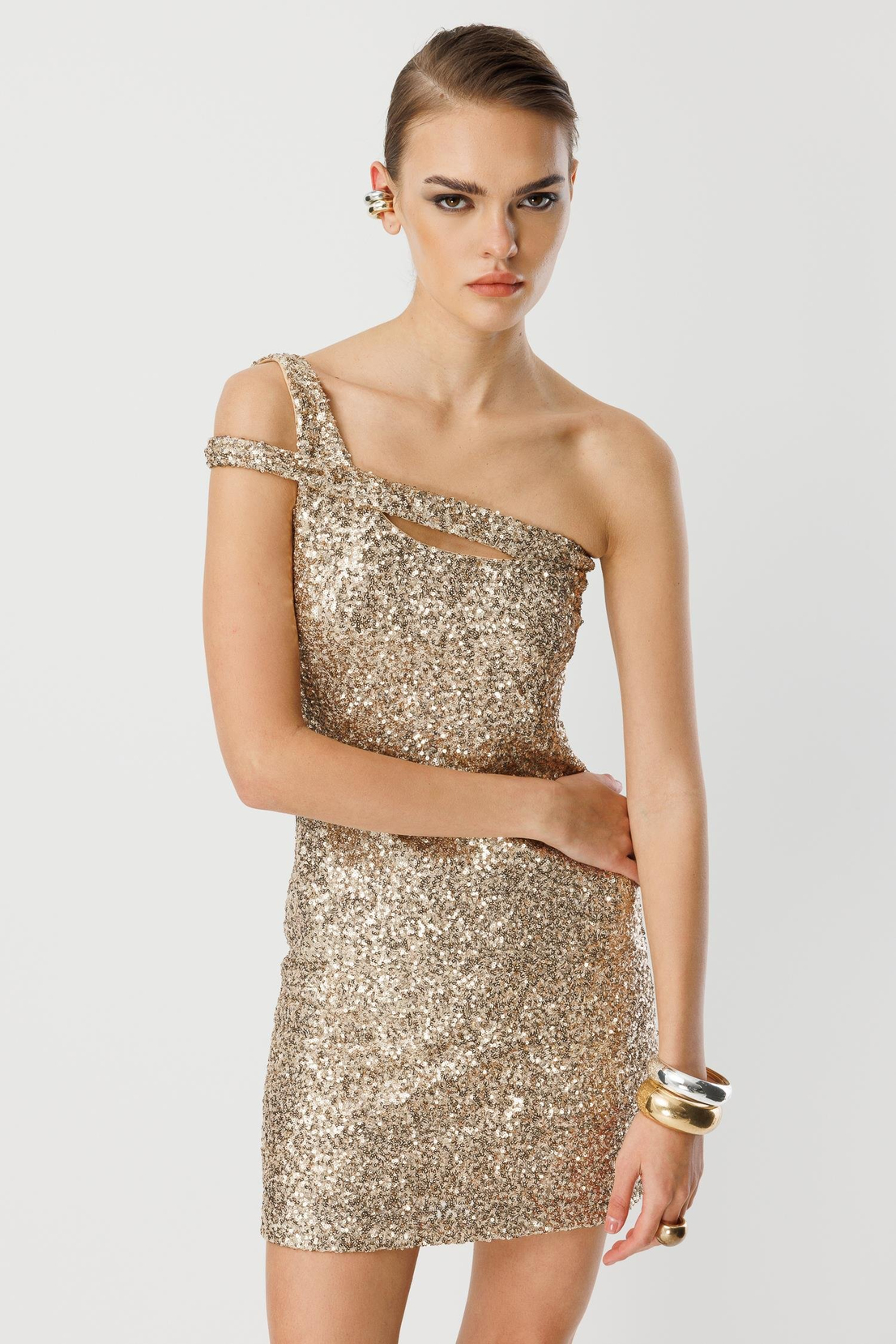 Payet Mini Elbise GOLD