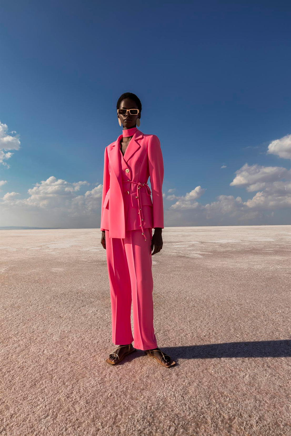 Pembe Pileli Krep Pantolon