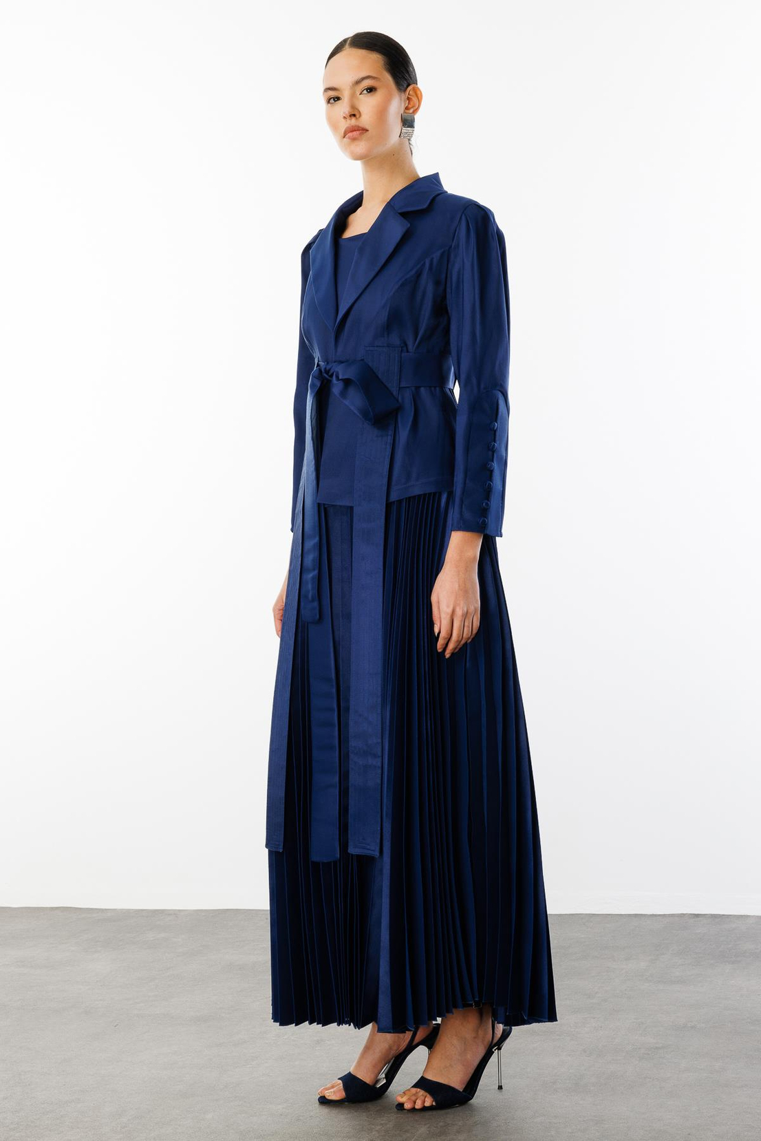 Pilise Etekli Elbise & Ceket İkili Takım LACİVERT