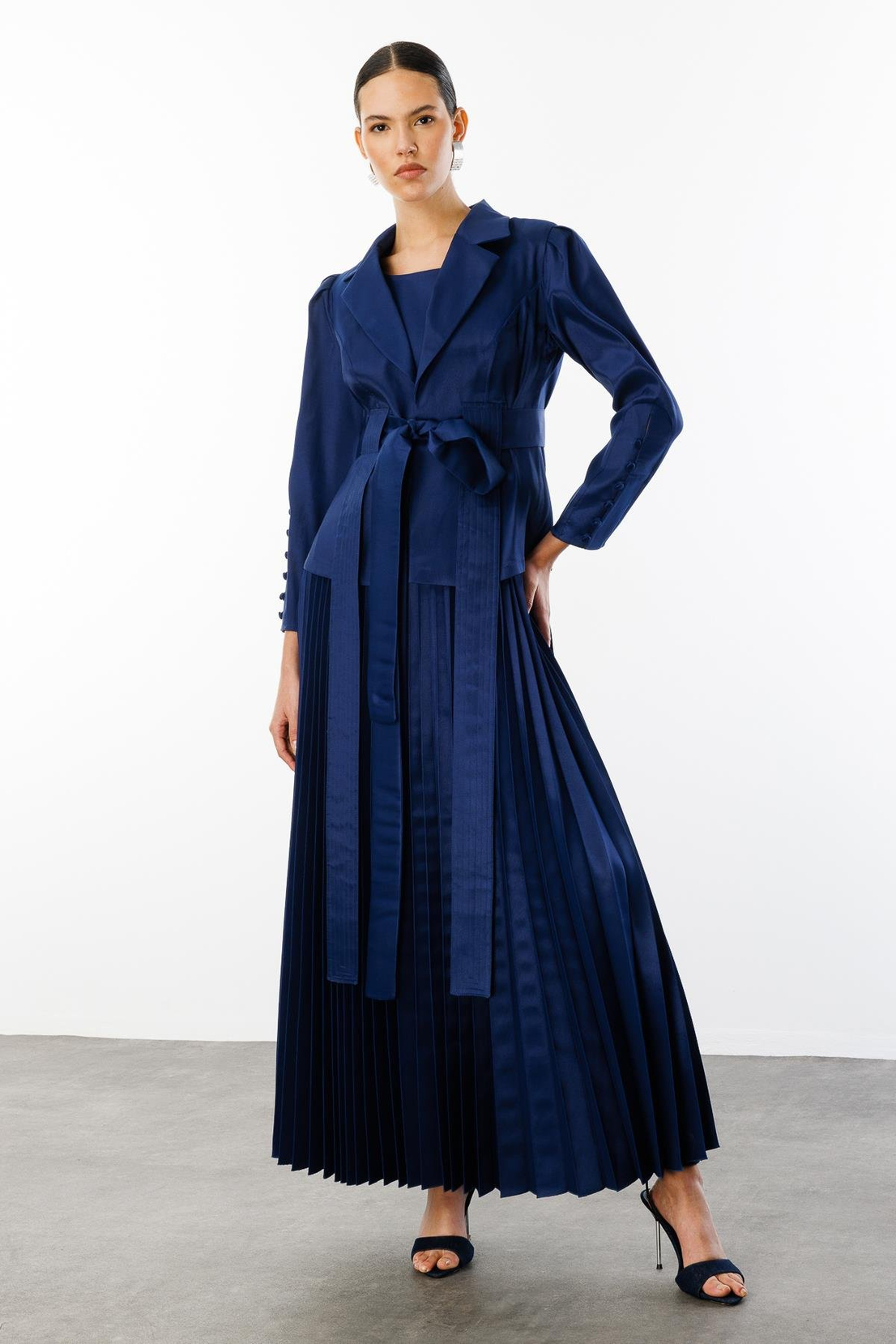 Pilise Etekli Elbise & Ceket İkili Takım LACİVERT