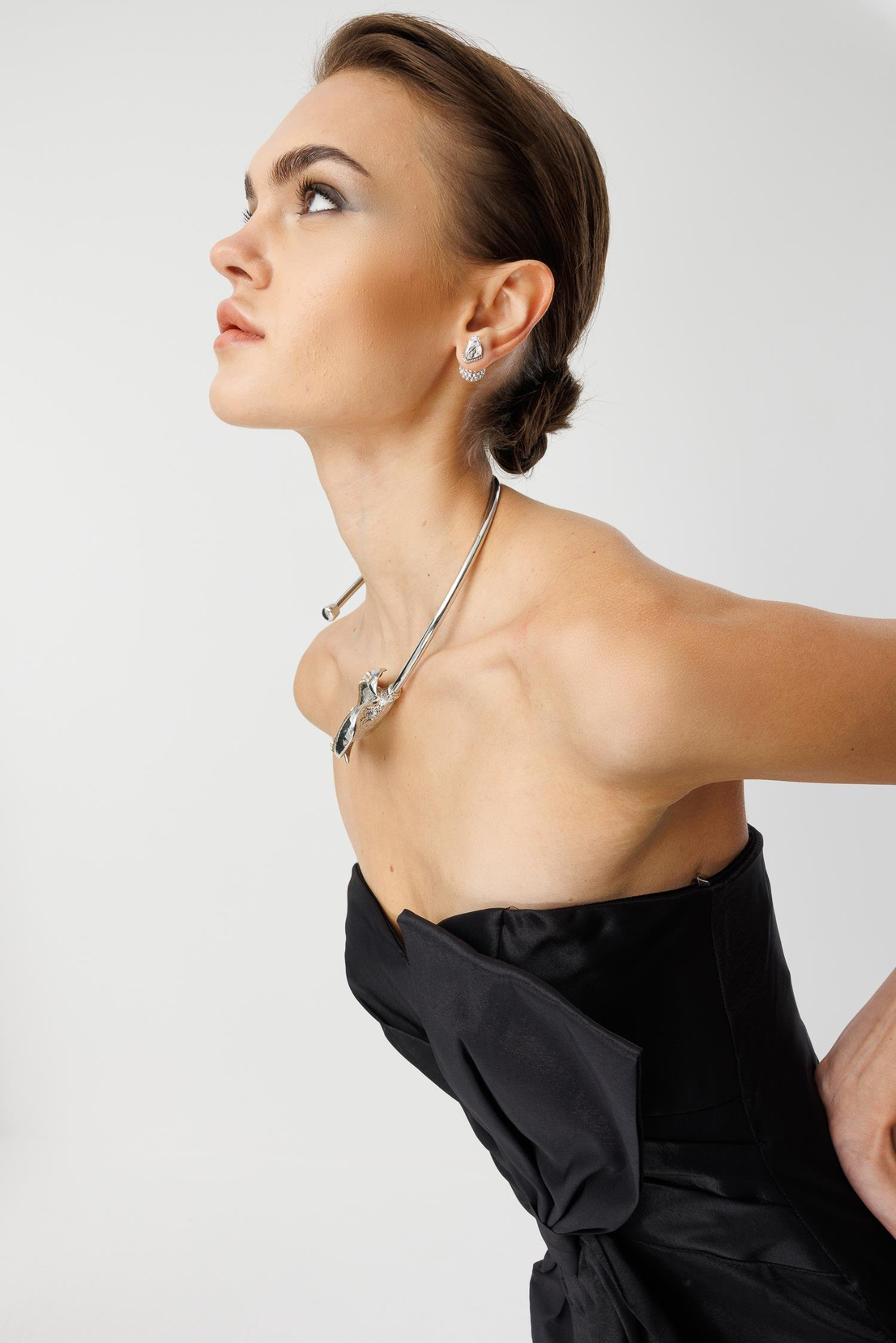 Tafta Fiyonk Detay Mini Elbise SİYAH