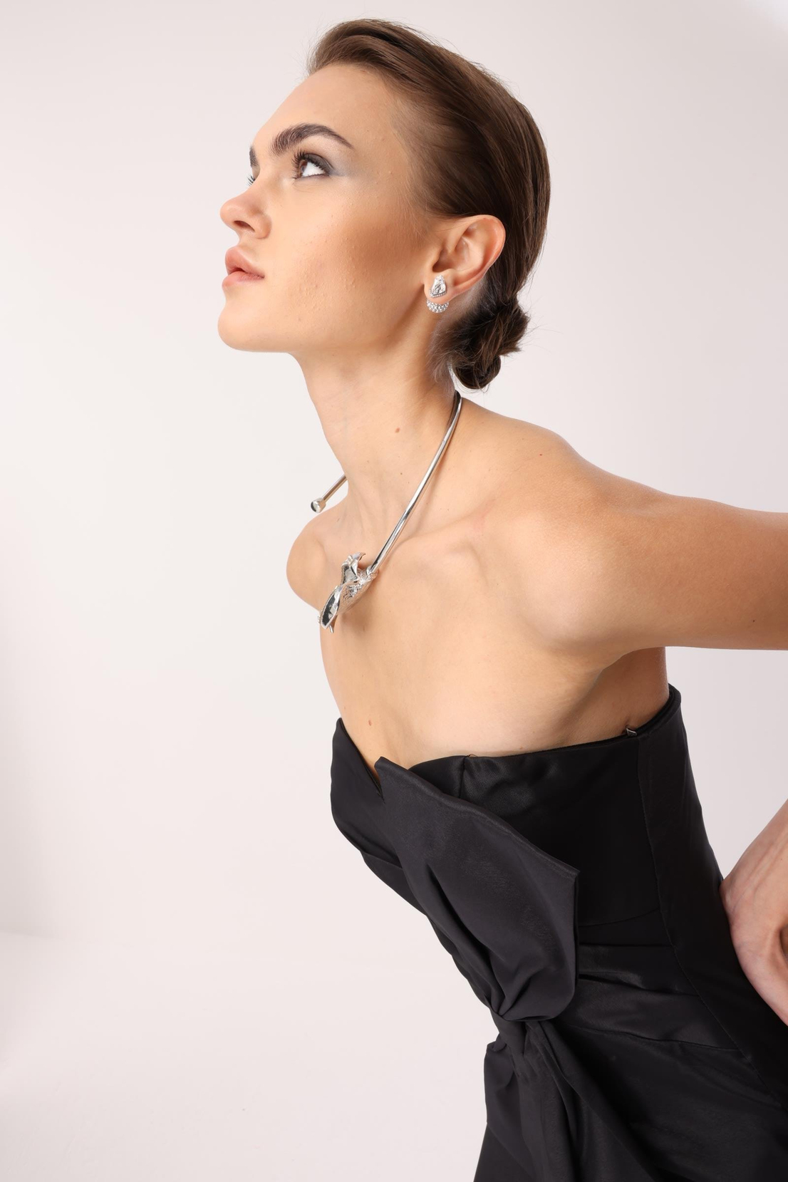 Tafta Fiyonk Detay Mini Elbise SİYAH