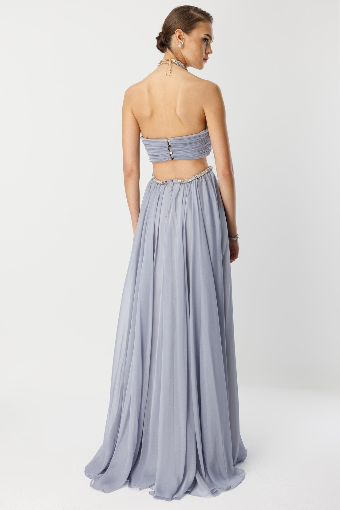 Taş Örgülü Elbise GRİ