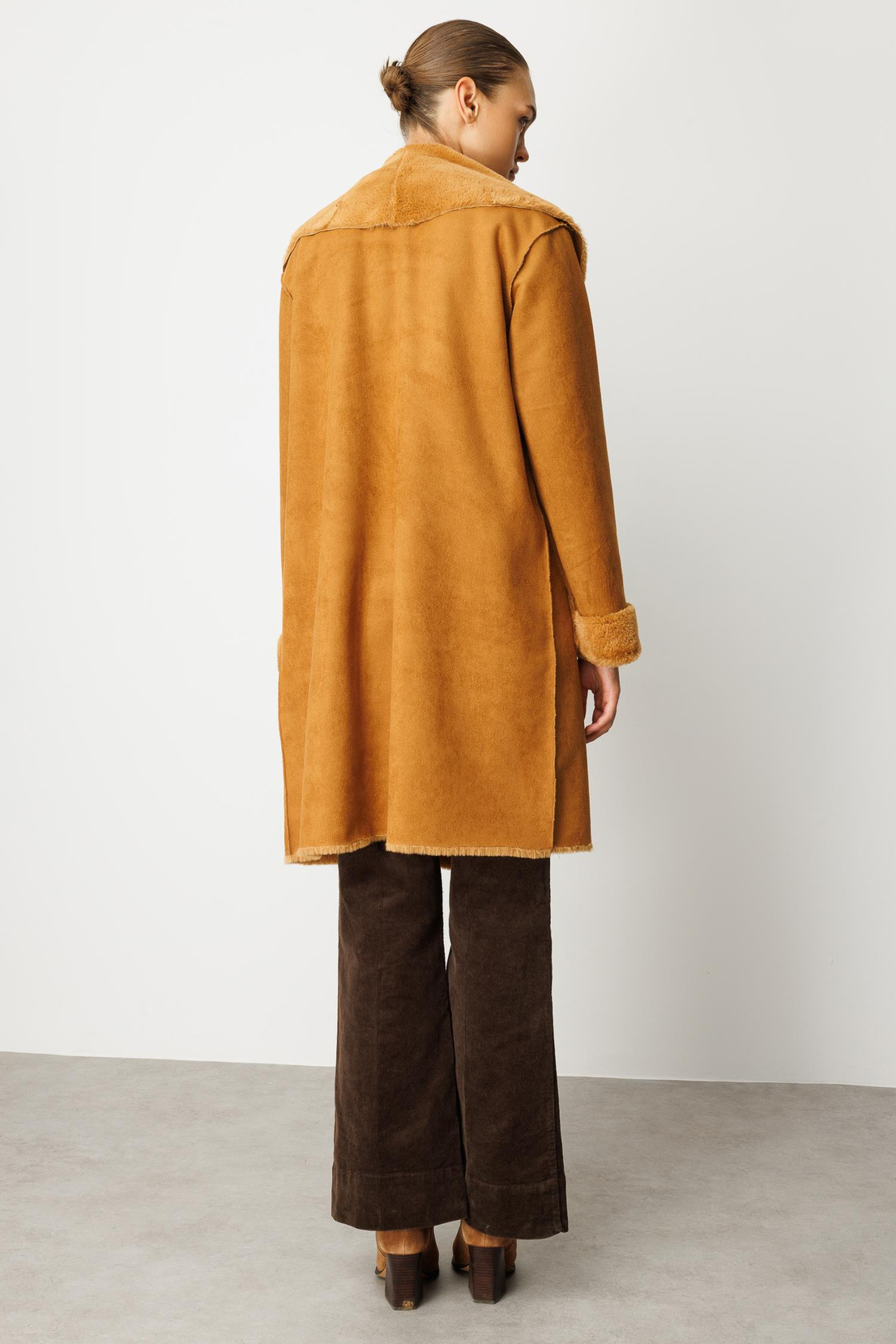 Yaka Detaylı Oversize Kaban CAMEL