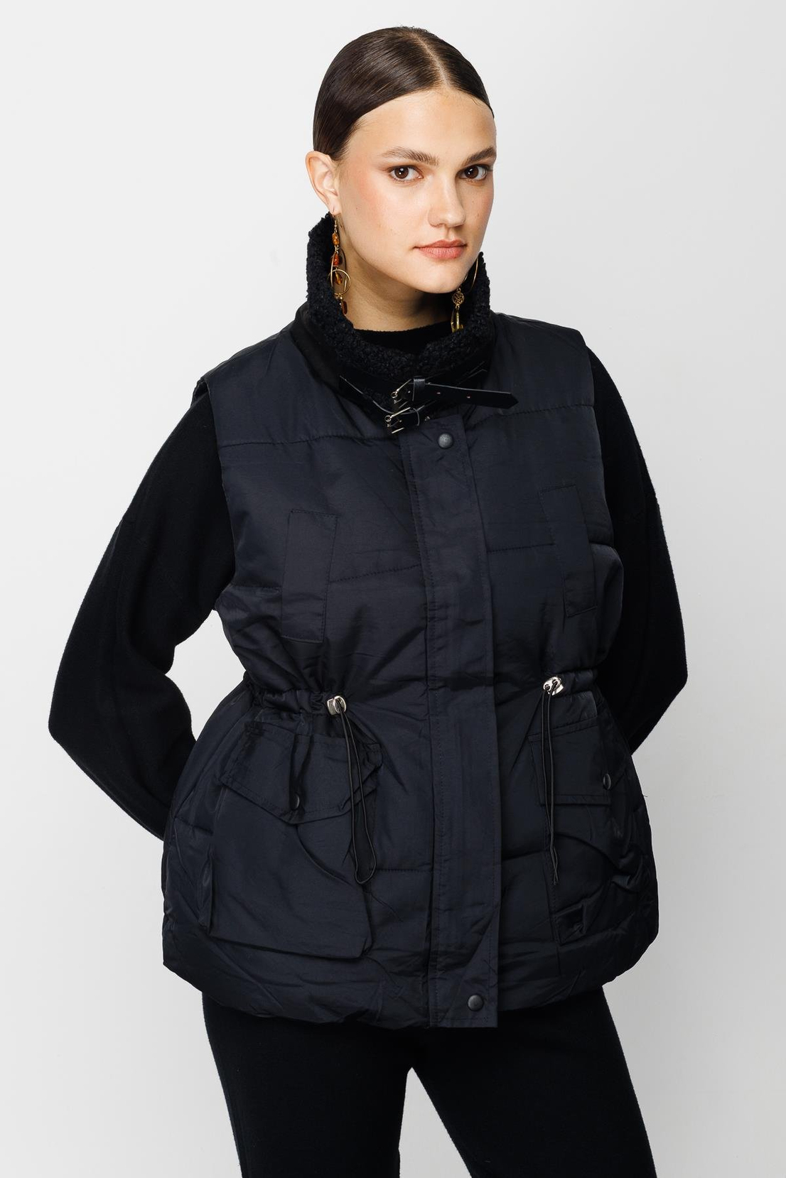 Yelekli 3'lü  Siyah Takım