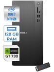 DellMasaüstü BilgisayarDell Tower Essential QVT1260 Intel® Core™ İ7-14700 128GB DDR5 512GB SSD 4GB/GT730 Windows 11 Home Mini Tower Masaüstü Bilgisayar BTO01400725H37