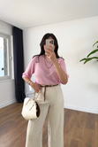 Adore Pembe Reglanlı İnce Triko