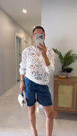 Bianca Ekru Dantel İşlemeli Sweatshirt