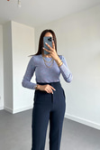 Lila Renk Geçişli Bluz
