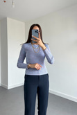 Lila Renk Geçişli Bluz