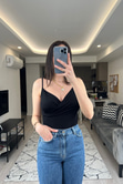 Siyah Askılı Bodyusit