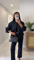 Bode Lacivert Taşlı Denim Bomber Ceket