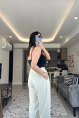 Siyah Dantel Detay Bodysuit
