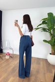Bunis Mavi Denim Beli Lastikli Pantolon
