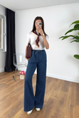 Bunis Mavi Denim Beli Lastikli Pantolon