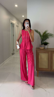 Candy Pembe Çizgili Takım