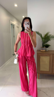 Candy Pembe Çizgili Takım