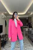 Pembe Düğmeli Oversize Blazer
