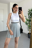 Basic Beyaz Halter Yaka Atlet
