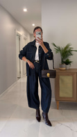 CS Deja Dark Blue Denim Gömlek Pantolon Takım