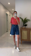 Cs Monaco Mavi Pileli Denim Şort