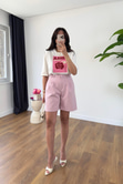 Dania Pembe Double Paça Şort