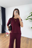 Davinna Oysh Bordo Beli Bağlamalı İkili Takım