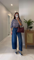 Desri Koyu Mavi Barrel Jean