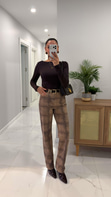 Dilvin Dersa Camel Desenli Mom Jean