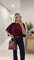 Dilvin Felsa Bordo Yarasa Kol Triko