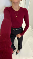 Dilvin Leon Bordo Kol Detaylı Triko