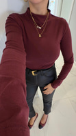 Dilvin Neil Bordo Yarım Balıkçı Bluz