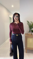 Dilvin Nora Bordo Kaşmir Bluz