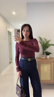 Dilvin Nora Bordo Kaşmir Bluz