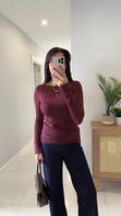 Dilvin Nora Bordo Kaşmir Bluz