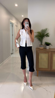 Dlvin Mella Lacivert Denim Kapri Pantolon