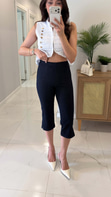 Dlvin Mella Lacivert Denim Kapri Pantolon