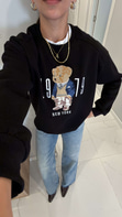 Dolted Siyah Teddy Baskılı Sweat