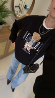 Dolted Siyah Teddy Baskılı Sweat