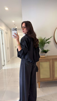 Donne Siyah Dik Yaka Yağmurluk Ceket