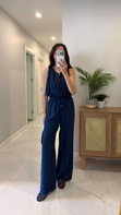 Edisa Lacivert Bluz Pantolon Takım