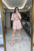 Gül Kurusu Astarlı Elbise