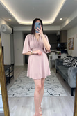 Gül Kurusu Astarlı Elbise